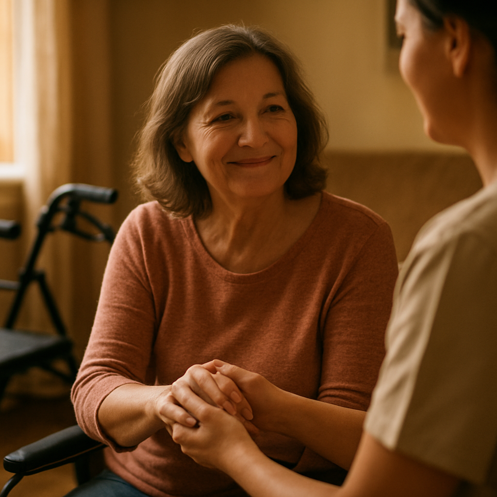 MS patient receiving support